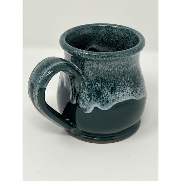 Deneen Pottery Lake Toxaway Greystone Inn NC Drip Green Cup Mug Handthrown USA - Picture 4 of 14